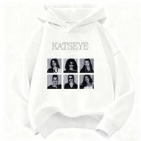 Children KATSEYE Grid Portrait Debut Single Hoodie Kids Loose Hooded Sweatshirt Boys Girls Graphic Pullover Fan Merch Daily Tops 160 black