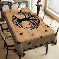 VIKAMA Tree of Life Rectangular Tablecloth Wood Grain Print Waterproof Table Cover Nordic Dining Home Decor 60X90CM(2X3FT