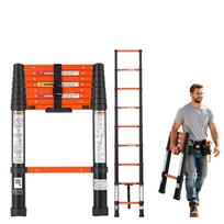 VEVOR Telescoping Ladder, 263 cm Extension Ladder One-Button Retraction, Heavy-Duty 150 kg Capacity, for Home Repairs, Painting 47.5 x 10 x 78.5 cm
