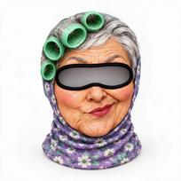 Funny Realistic 3D Printed Full Face Ski, Winter Windproof (Sunglasses Not Included) One Size žalia