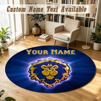 World of Warcraft Personalized Round Rug Support Custom Name, Soft Home Decor Mat 100cmx100cm