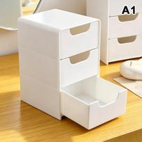 Chic 3-Tier Desk Organizer With Drawers - Ideal For Office Supplies, Jewelry & Cosmetics Storage - Portable Divider Box A1 white