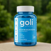 Goli Nutrition Ashwagandha Gummies — KSM-66 Root Extract 300mg with Vitamin D2, Mixed Berry, 60 Vegan Gummies 60 Capsules
