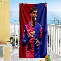 Lamine Yamal Breakthrough Beach Towel Super Soft & Absorbent Comfortable Lightweight Suitable for Swimming, Gym, Camping, Yoga Vacation 70cmx140cm(27x55inch)