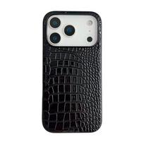 Leather Case For iPhone 17 Pro Max 11 12 13 14 15 16 Pro Max Plus 17Air 16E Carbon Fiber Saffiano Crocodile Leopard Phone Cover For iPhone 15