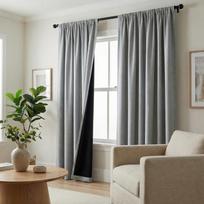 1pc 100% Blackout Curtain with Black Backing Multi-Color Thermal Insulated Rod Pocket Drapes for Bedroom Living Room Home Decor 1pc W130xL160 cm