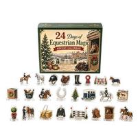 Holiday Desk Decoration Equestrian Advent Calendar, 24Pcs Acrylic 2D Horse Ornament Set, Christmas Countdown Gift Decor, for Lovers Miniature B