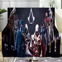 Assassin Game Blanket Flannel Throw for Sofa, Travel, Camping, Livingroom, Office, Chair and Bed Soft and Warm Holiday Birthday gifts 80cmx120cm gray