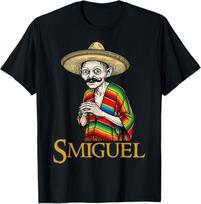 Funny Smiguel Mexican Sombrero T-Shirt - Unique Mexican Culture Mashup 3XL black