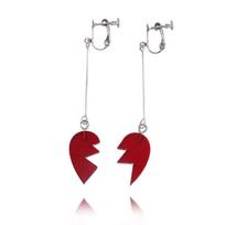 JoJo's Bizarre Adventure Polnareff Heart Earrings Cosplay Clip-On/Studs gray