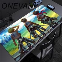 Attack On Titan Pelės Padas Žaidimų Aksesuarai Klaviatūra Didelis Guminis Stalo Kilimėlis Anime Kompiuterio Kilimas PC Žaidėjas Neslystantis Pelės Padas XXL 30x80x0.2cm