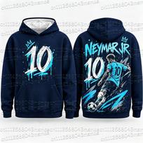 New 2027 Special Neymar No.10 Print Football Jersey For Men Women Hoodie Summer Quick-Dry Casual Tops Sports Kids/Adult Hoodie 6XL blue