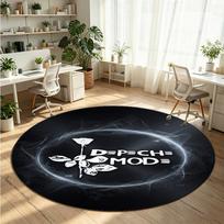 Depeche Mode Printed Round Crystal Velvet Rug Soft Non Slip Floor Carpet For Bedroom Holiday Gift 100cmx100cm