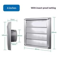 1Pcs Stainless Steel Air Vent Duct Grill Square With Screen Fan Outlet 100/125/150Mm Air Outlet A3