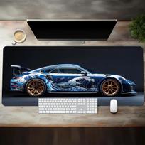 Large White Sports Car Design Mouse Pad Gaming Anti-Slip Rubber Base Extended Desk Mat for Gamer Office Use Computer Accessories 300X700X2MM