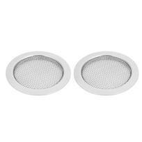 2PCS Resonator Guitar Sound Hole Cover Inserts Screen Metal for Dobro Parts(Silver)