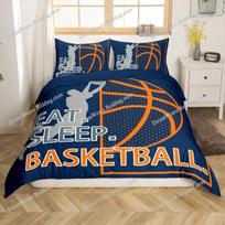 Cartoon Basketball Duvet Cover Set Twin, Sports Colorful Bedding Sets for Boys Teens, Basketball Comforter Covers Bedroom Decor 70x133cm 2pcs