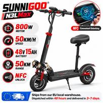 SUNNIGOO N3LMax 800W Adult Electric Scooter, 48V 15Ah, 50KM/H, 40-50KM Range, 10  Off-Road Tires SUNNIGOO N3LMax