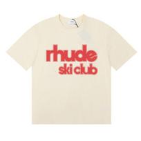 Rhude Ski Club Letter Print Cotton Loose Fit Unisex Short Sleeve T-Shirt Casual Wear XL red