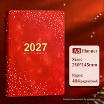 2027 Yearly Planner A5 Premium Faux Leather Cover Color Coded Monthly Tabs For Office School Daily Schedule Planning A2