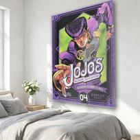 J-JoJo's Bizarre Adventure Josuke Higashikata Tapestry, Diamond is Unbreakable Anime Wall Hanging, Purple Green Background Cloth 100X70CM gray