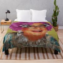 Dame Edna Everage - the iconic Australian Pixel Diva Throw Blanket 75cm*90cm white