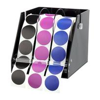 Label Roll Holder for Desk, Acrylic Sticker Storage Rack With Visible Front Feed Design for Office Craft Packing black