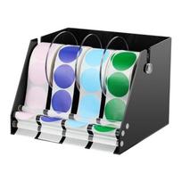 Label Roll Holder for Desk, Acrylic Sticker Storage Rack With Visible Front Feed Design for Office Craft Packing