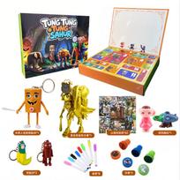 Flip-Top DIY Drawing Advent Calendar Blind Box for Kids, Countdown Punch Toy Boys Girls Gift Yellow