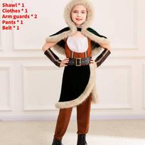 Dark Fantasy Viking Female Warrior Costume With Polyester Material For Cosplay Events And Parties Children,XXS black