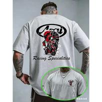 Arai Motorcycle Racing Front & Back Print T-shirt Men Women Streetwear Gothic Oversized T-shirt Y2K Harajuku Punk T-shirt XXXL gray