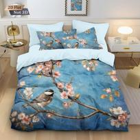 3pcs Chinese Style Flower Bird Print Coreless Duvet Cover Set Multi Size Bedroom Bedding Decoration Comfortable Machine Washable 240x220cm-EU-King&set