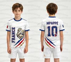 2026 Special NO.10Mbappé Football Jersey Shorts Set Women Men France Flag Fans Shirt and Shorts Summer Kids 2 Piece Set 150
