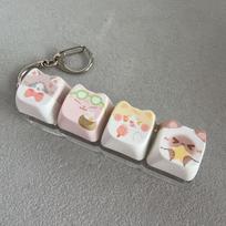 Cute Cat Cat Fidget Clicker Keychain Keycap Keychain  Gifts for Kitten Fans 10