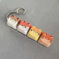 Cute Cat Cat Fidget Clicker Keychain Keycap Keychain  Gifts for Kitten Fans 9