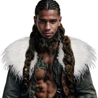 Men's viking medieval fur collar shawl halloween cos anime costume warrior fur cape black