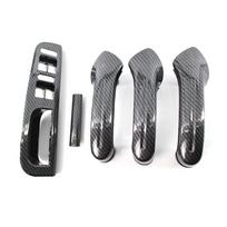 Car Carbon Grain Master Window   Control Panel Trim Bezel + 3 Interior Door Grab Handle Set for     MK4 1 -2004