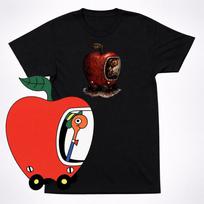 Horror Richard Scarry Lowly Worm Apple Car Shirt Creepy Kids Book Parody Tee XL black
