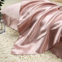 Double-Sided Mulberry Silk Pillowcase - Solid Color Satin Cover 48x74 cm - Single