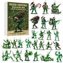 Christmas Advent Calendar Blind Box With Green Army Character Acrylic Ornaments For Holiday Decor And Gift Giving Style A