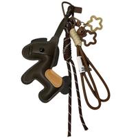 PU Leather Pony Keychain Cartoon Design Backpack Charm Cute Horse Bag Pendant  Mobile Phone Bag Style 1