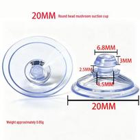 Eco-friendly PVC Mushroom Head Suction Cup, 15-80MM, Transparent with Strong Adsorption Force for Glass