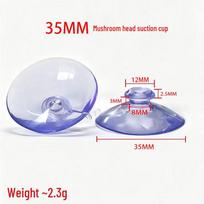 Eco-friendly PVC Mushroom Head Suction Cup, 15-80MM, Transparent with Strong Adsorption Force for Glass