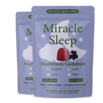 Melatonin-Free Sleep Gummies with Reishi Mushroom & GABA – Natural Vegan Wellness Support, Wild Elderberry Flavor (60ct) 2pack