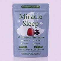 Melatonin-Free Sleep Gummies with Reishi Mushroom & GABA – Natural Vegan Wellness Support, Wild Elderberry Flavor (60ct) 1pack