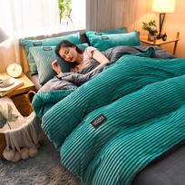 Solid Color Velvet Duvet Cover Winter Warmth Thick Bedding Set Double Quilt Cover Twin Queen King Comforter Cover 150×200 pillowcaseX2
