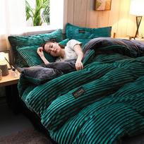 Solid Color Velvet Duvet Cover Winter Warmth Thick Bedding Set Double Quilt Cover Twin Queen King Comforter Cover 150×200 150x200cm 3pcs