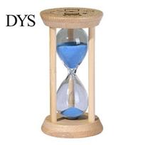 Kitchen And Study Timer 1/3/5 Minute Glass Hourglass with Wooden Stand, Modern Decorative Sandglass Timer, Drop Shape Rustic Style Sand Glow E beige