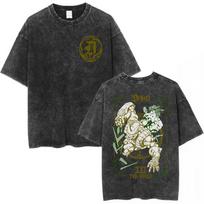 Anime JoJo Bizarre Adventure Vintage Washed T-shirt Drop Dio Over Heaven Manga T-shirts Men Women Cotton Casual Oversized TShirt L