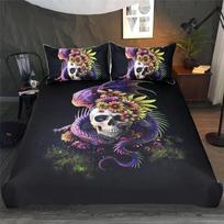 Snake Turbaned Skull Black Duvet Cover Set without sheet King Queen Double Twin Single Bed Linen Set 135cmx200cm